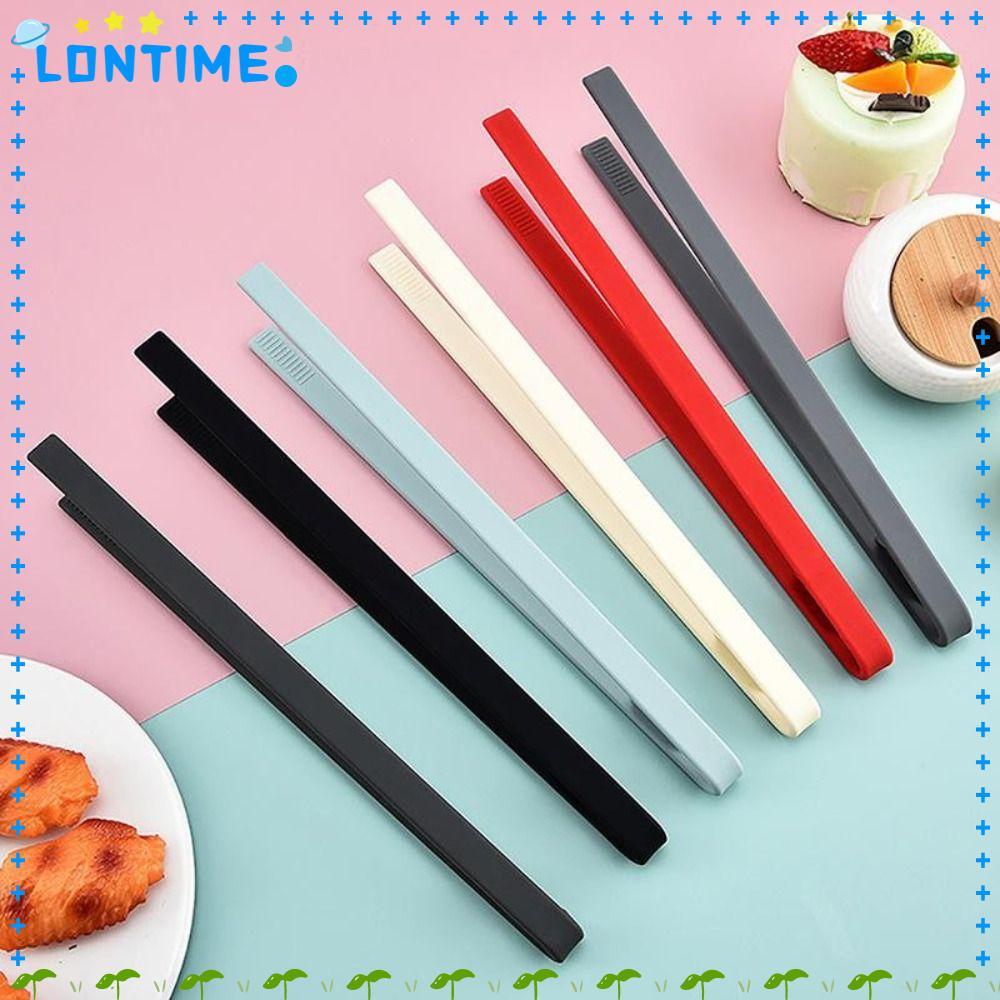 LONTIME ที่คีบอาหาร Toast,ลื่นซิลิโคนครัวทําอาหารคลิป,ทนทานด้ามยาวบาร์บีคิวสลัดคลิปครัวทําอาหารเครื่องมือ