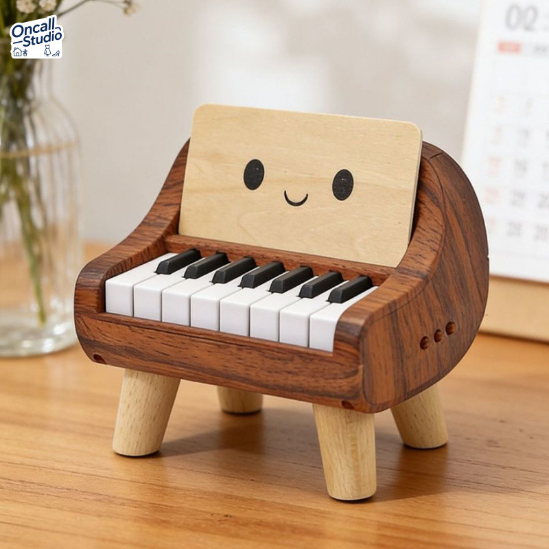 เปียโนขนาดเล็กคุณภาพดี🎹ทำจากไม้จริง ชาร์จUSB 2ระดับเสียง หน้าปัดอารมณ์น่ารัก เหมาะเป็นของขวัญวันเกิ