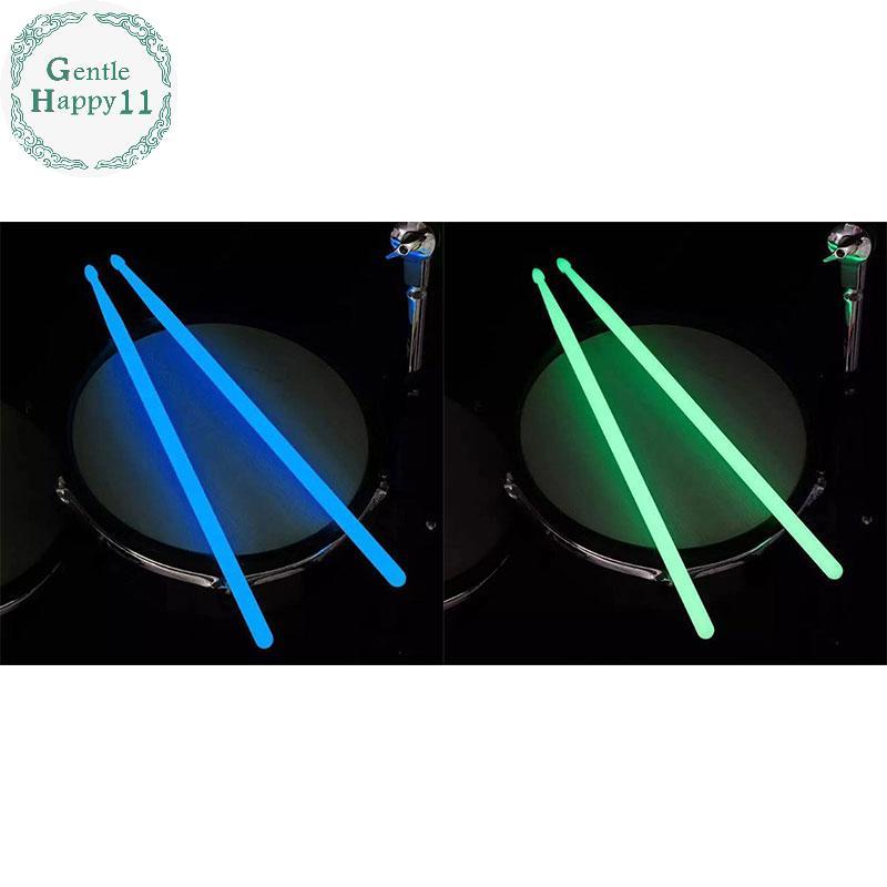 GentleHappy 1 คู่ 5A Luminous Drum Stis Drum Set Fluorescent Drumstis Glow in The Dark TH