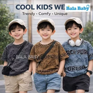 ใหม่ เสื้อยืดแฟชั่นเด็ก เสื้อยืดคอกลม แต่งขาดสไตล์วินเทจ Size90-120cm DXT36