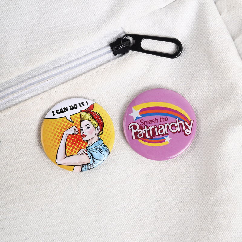 Retro Y2K สไตล์ Tinplate Pin แฟชั่นศิลปะหญิง Power Badge รูปที่ 3
