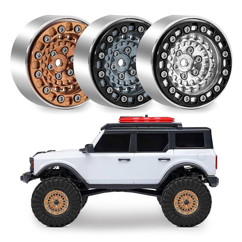 7 มม.Hex 37 มม.1.3 นิ้วขอบล้อโลหะรถปีนเขาอลูมิเนียมดุมล้อสําหรับ 1/18 TRX4M SCX24 FCX24