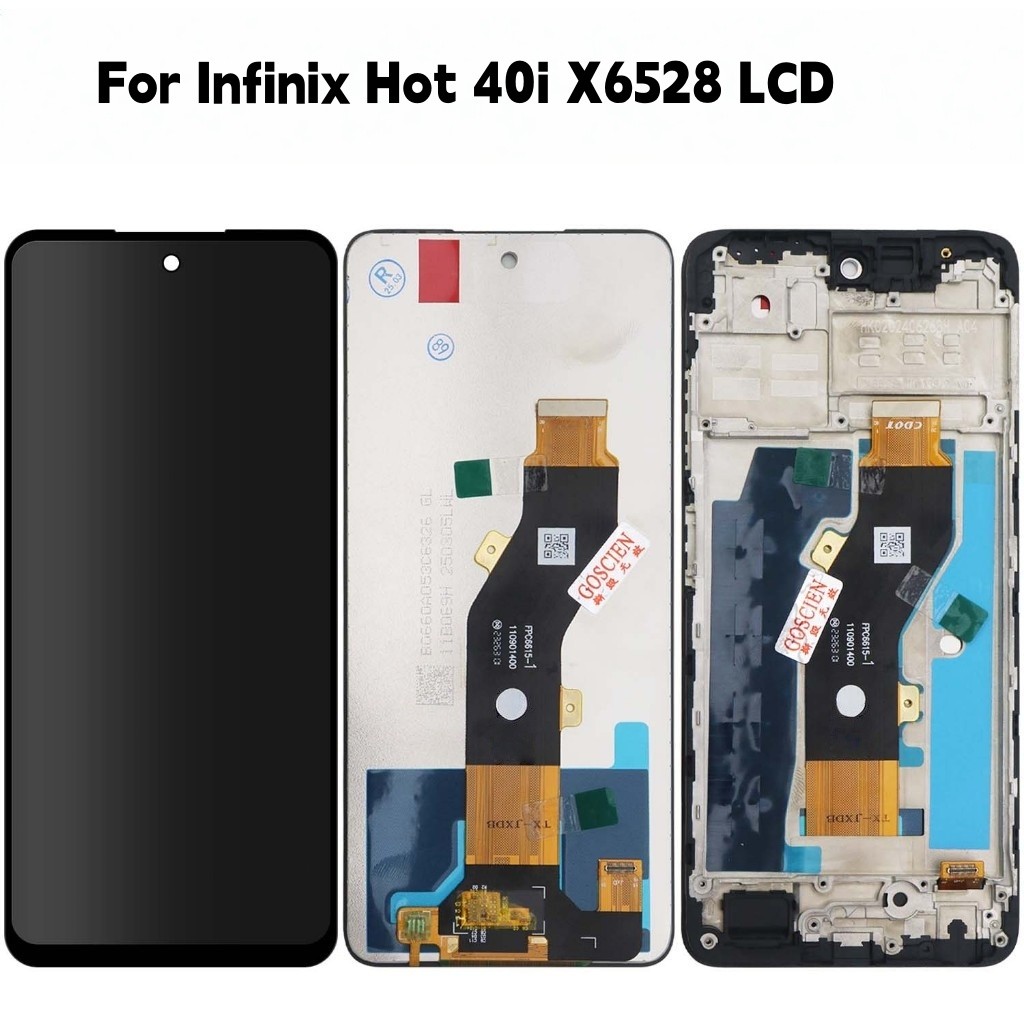 LCD สําหรับ Infinix Hot 40i X6528B X6528 จอแสดงผล LCD กรอบหน้าจอสัมผัส Digitizer เปลี่ยน