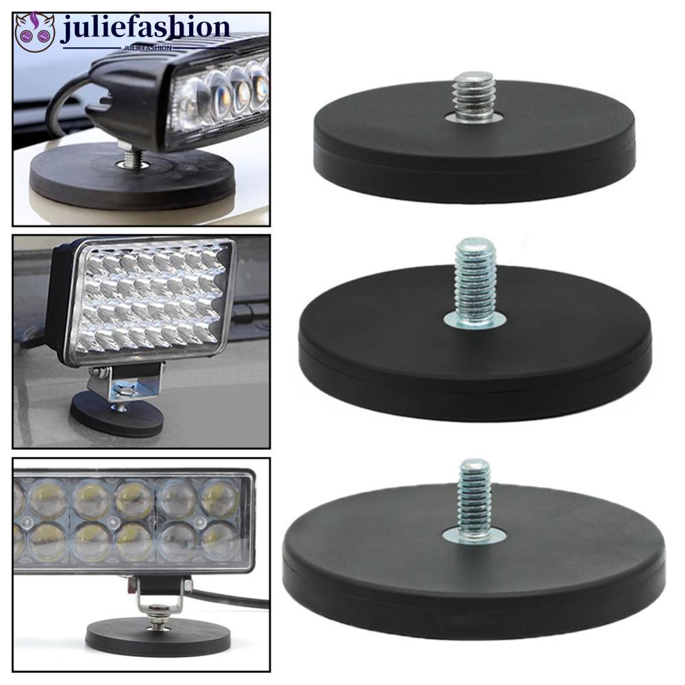 JULIEFASHION 2pcs D43 D66 D88mm ด้ายภายนอกฐานแม่เหล็ก M6/M8 Mount Bracket Clamp สําหรับรถยนต์ LED Li