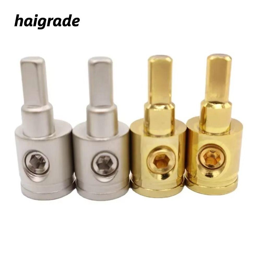 HAIGRADE ขั้วต่อเครื่องเสียงรถยนต์, 0GA 4GA 8GA Gold Silver Car Speaker Wire Terminal, เทอร์มินัลสาย