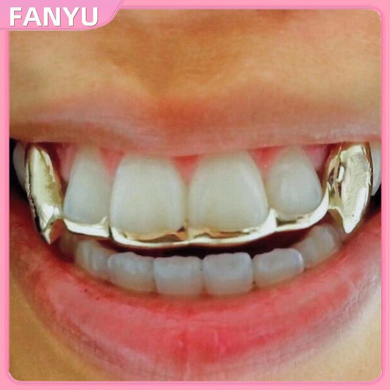 FANYU 1/2PCS Gold-Plated Tiger ฟัน Hip-Hop สําหรับผู้ชายและผู้หญิงเหมาะสําหรับ Vampire Fangs ฮาโลวีน