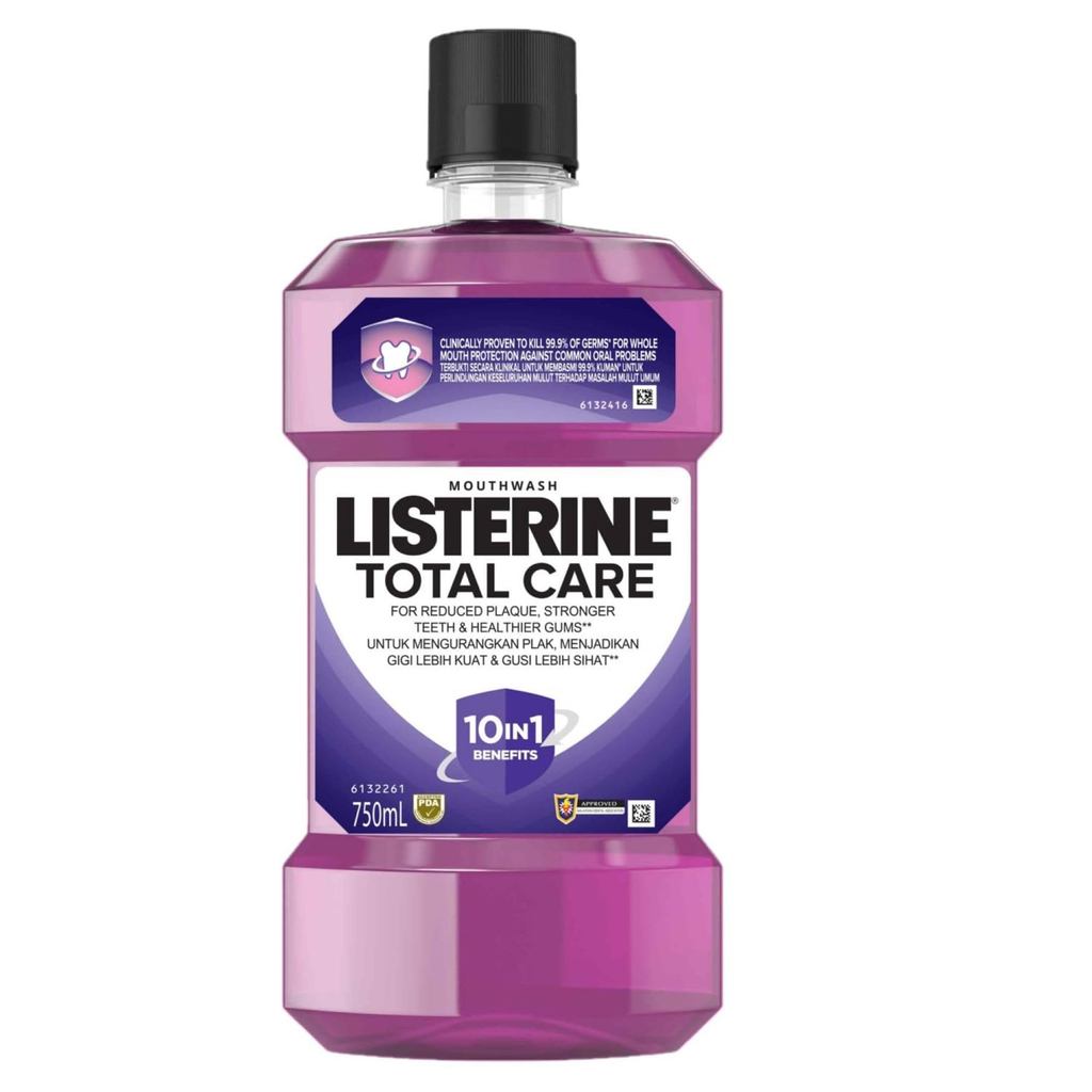 น้ำยาบ้วนปาก Listerine Total Care No.6 Fluoride 750 มล. x 2 ขวด/ Listerine Total Care No.6 Fluoride 