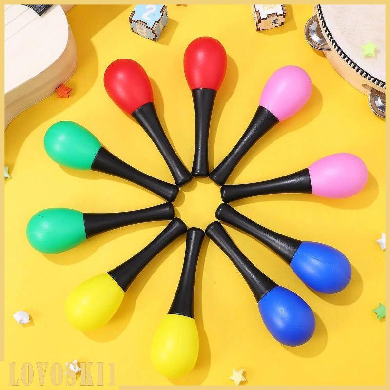 [Lovoski1] 10 ชิ้น Maracas Noisemaker เครื่องเพอร์คัชชันเครื่องดนตรีสําหรับเด็กเด็ก KTV