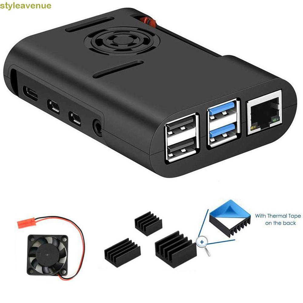 STYLEAVENE เคสสําหรับ Raspberry Pi 4 รุ่น B, Pi 4B, Pi 4 Black Heatsink ASB เปลือกที่มีประโยชน์