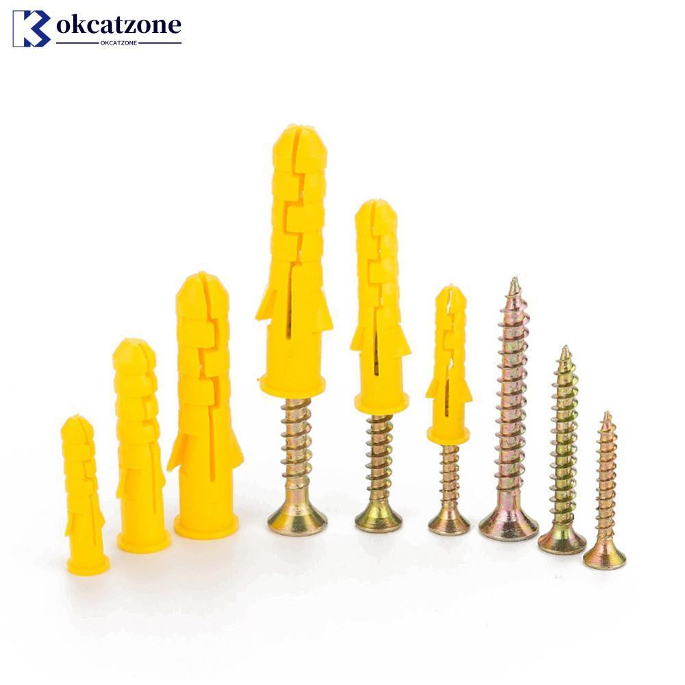 OKCATZONE ขยายหลอดปลั๊กผนังชุด M6/8/10 มม.หลายขนาดสกรู Anchor ชุดไนลอน Drywall Anchors Self Tapping 