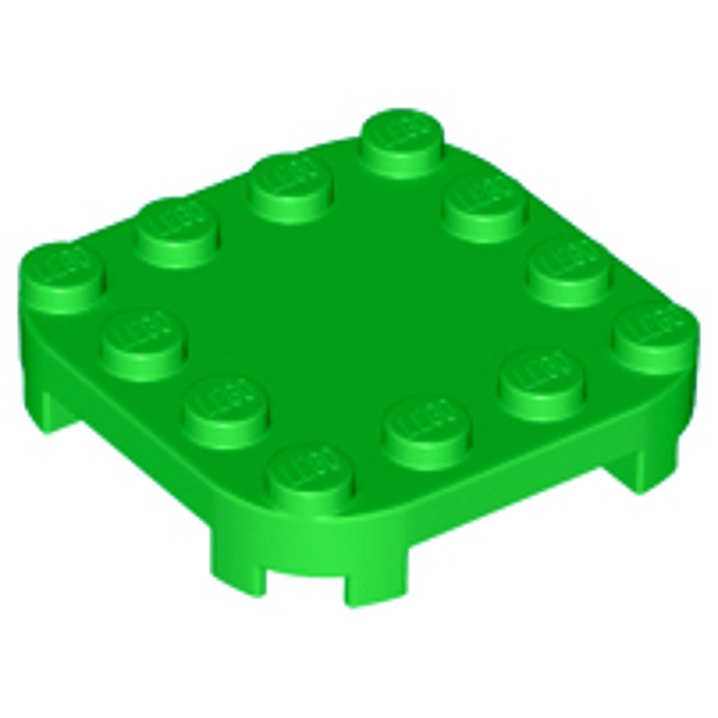 Brick2cube Part - Plate, Modified 4 x 4 with Rounded Corners and 4 Feet - 66792