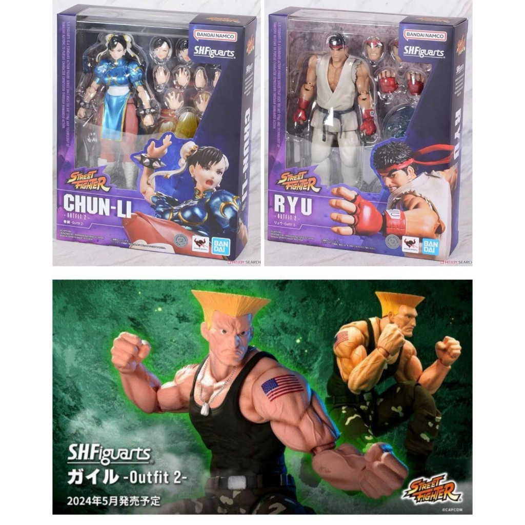 BANDAI SHF STREET FIGHTER CHUN LI RYU GUILE OUTFIT 2