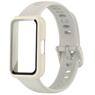 สายนาฬิกาซิลิโคน + เคส PC for Huawei Band 11 / 11 Pro สายรัดเปลี่ยนได้ พร้อมฟิล์มกระจกนิรภัย อุปกรณ์เสริมสมาร์ทแบนด์
