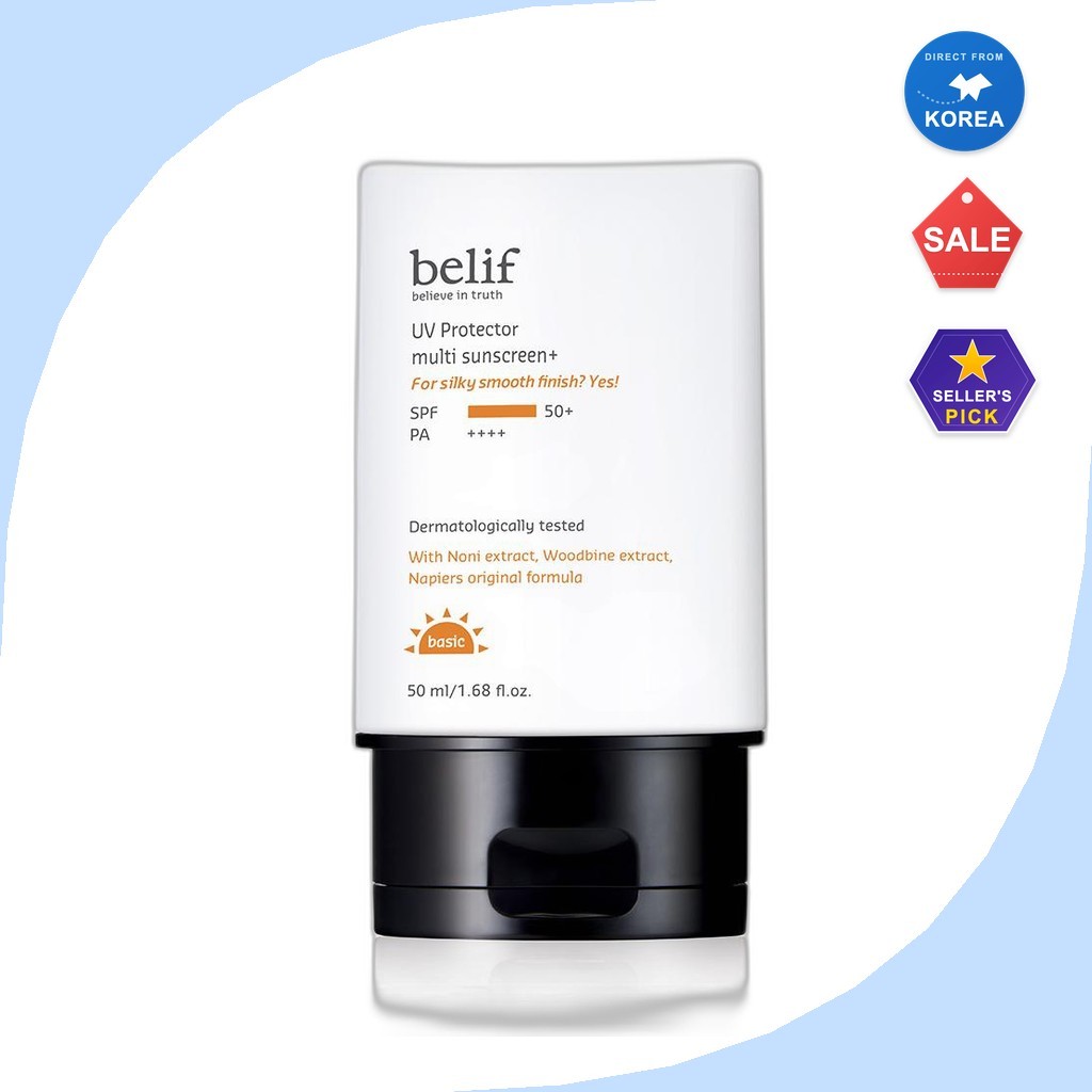 [Belif] UV protector multi Sunscreen+ 50ml / ครีมกันแดด UV เกาหลี / การป้องกันสเปกตรัมกว้าง โดย Stud