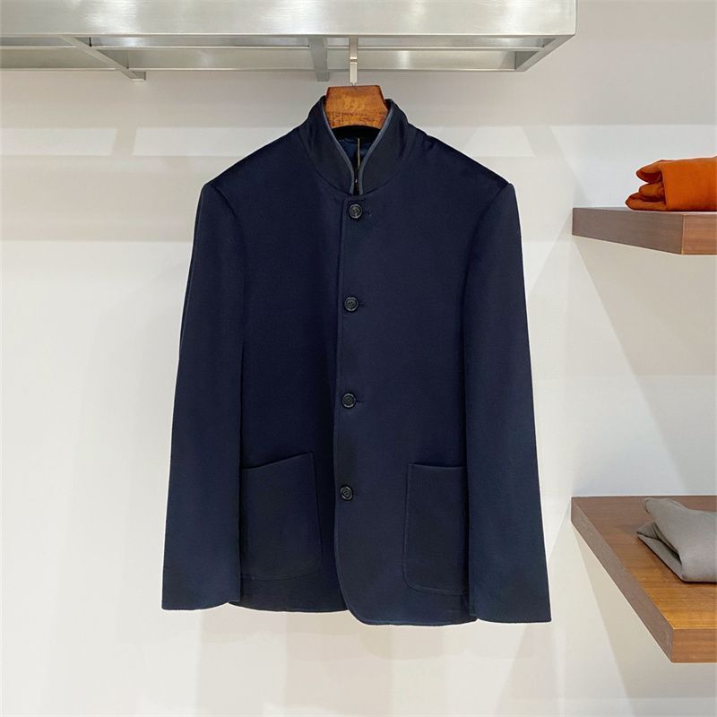 NI8D Italy LP New autumn and winter men's old money style fashion stand-up collar buttoned simple ca