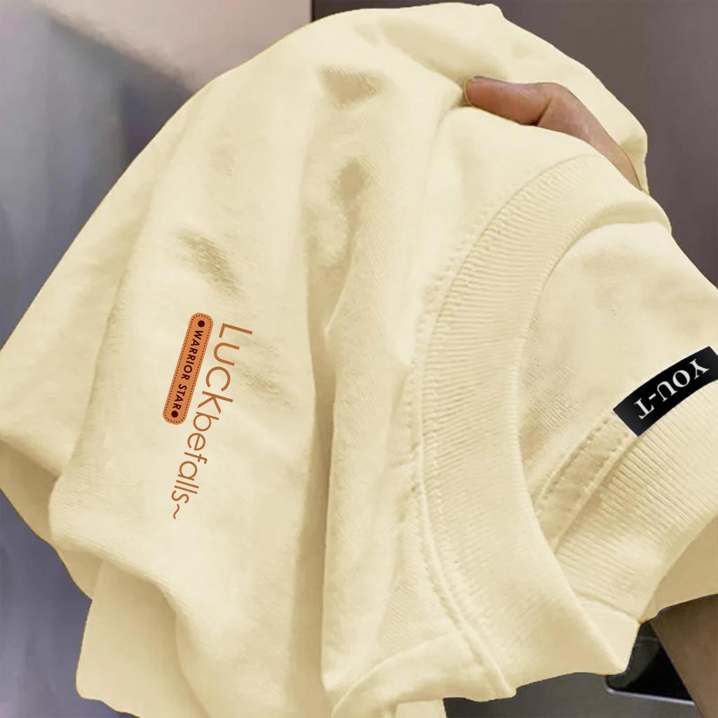 TeeTwoOneเสื้อผ้าผู้หญิงแฟชั่นน่ารัก “LUCKBEFALLS-D”เสื้อยืดcotton100% เกาหลี มินิมอลOVERSIZEเสื้อน่ารัก unisex 【COD】
