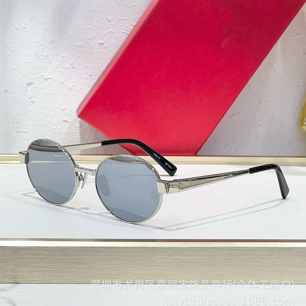 EBER SL* SL692Luxurious metallic-style round-frame fashion sunglasses for parties and photo shoots, 