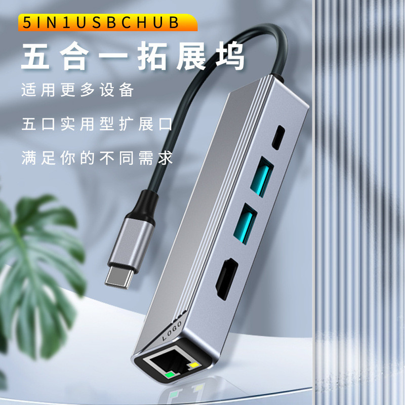 Double Head TYPE C/USB to hdmi Network Port type c Docking Station usb Docking Station พร้อมพอร์ตสุท