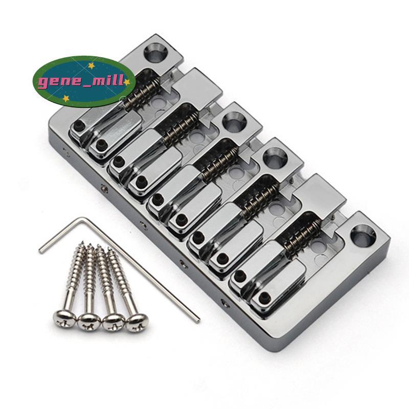5-String Electric Bridge Flipping Saddle String Spacing 16.5MM Body Bottom Through Fix Bridge Silver