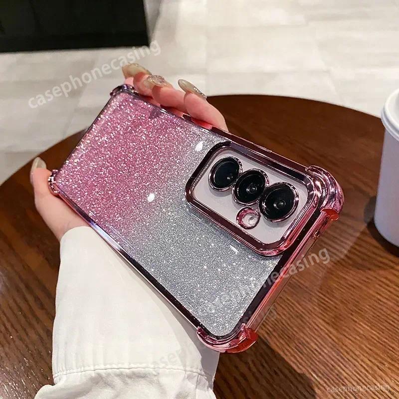 เคสโทรศัพท์สําหรับRealme C100x C100i C100 4G 5G 2026 ปลอกGradient Glitterชุบกันกระแทกนุ่มTPUซิลิโคนยืดหยุ่นBlingเลนส์ป้องกันปกหลัง