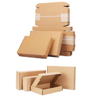 กล่องกระดาษลูกฟูกบาง ราคาประหยัด พร้อมส่ง | กล่องคราฟท์ใส่พัสดุ กล่องแพ็คของ กล่องของขวัญ แข็งแรง ใช้งานสะดวก COD