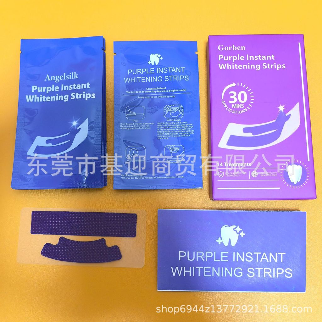 Spot Goods#Teeth Whitening Color Correcting Teeth Strips Instantly Brighten Teeth V34Purple neutrali