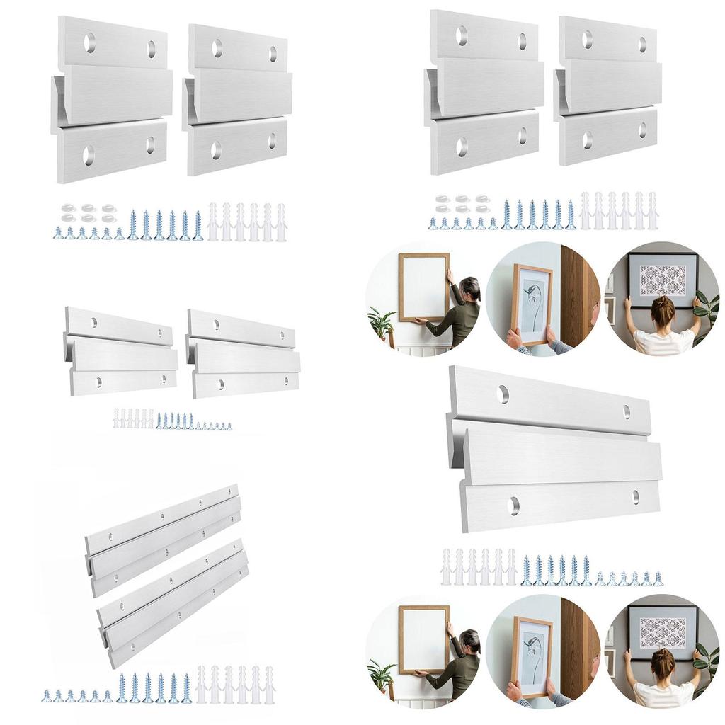 [svzfjuv] 4x Cleat Picture Hanger Hooks Hardware Practical Hanger Brackets Z Hanger Interlocking for