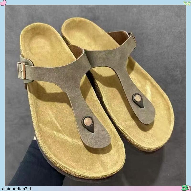 BOKEN Cork รองเท้าแตะผู้หญิง Flip Flops รองเท้าแตะคลาสสิก