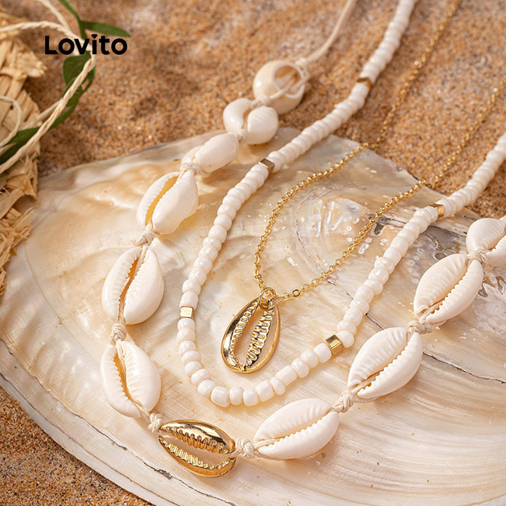 Lovito สร้อยคอพื้นผิว LCS31A264