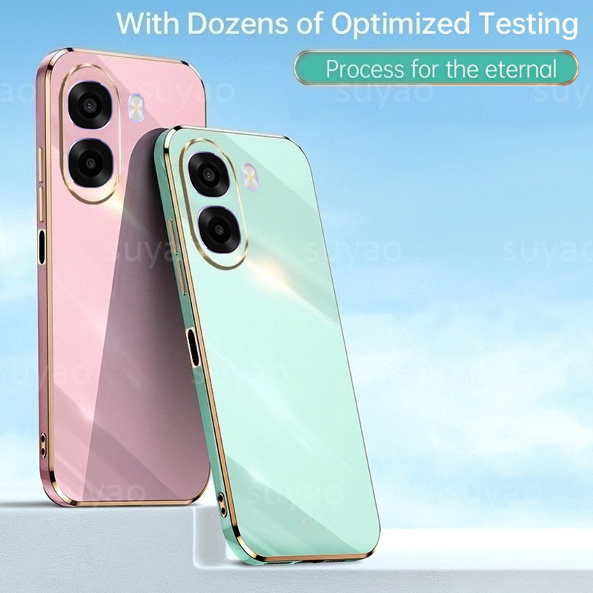 สําหรับOppo A6X A6 X 2025 เคสโทรศัพท์สีทึบปลอกเรียบง่ายOppoA6X OppoA6 6 กรอบชุบเปลือกนุ่มป้องกันบางซิลิโคนกันกระแทกTPUปกหลัง