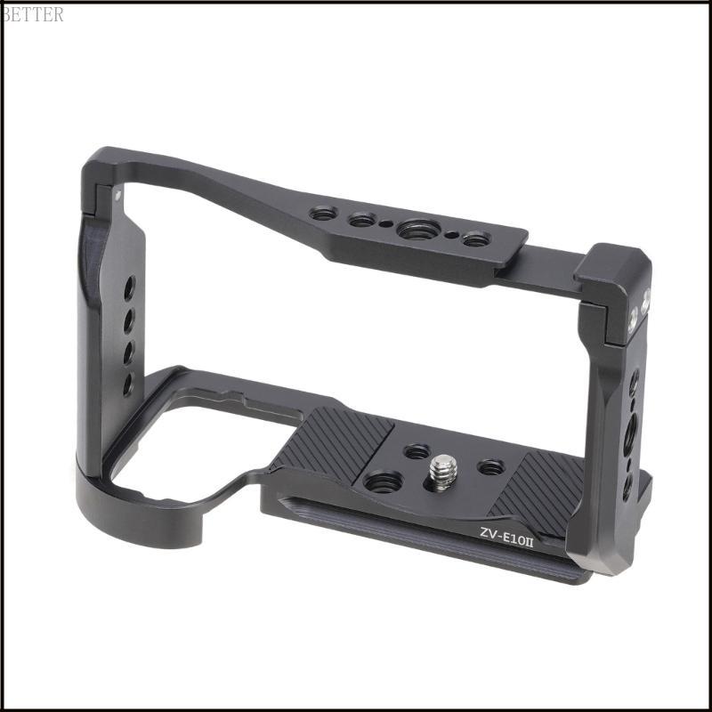 BETT อลูมิเนียมกรงกล้อง Rig พร้อม Cold Shoe Mount 1 4 นิ้วรูเกลียวกล้องสําหรับ ZV-E10II อุปกรณ์เสริม