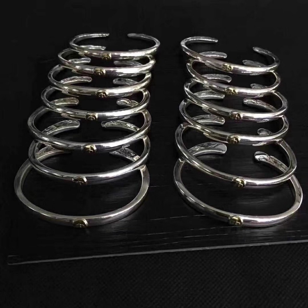 GORO'S s925 Sterling Silver Seiko Asuka Ink Pad Point Gold Bracelet