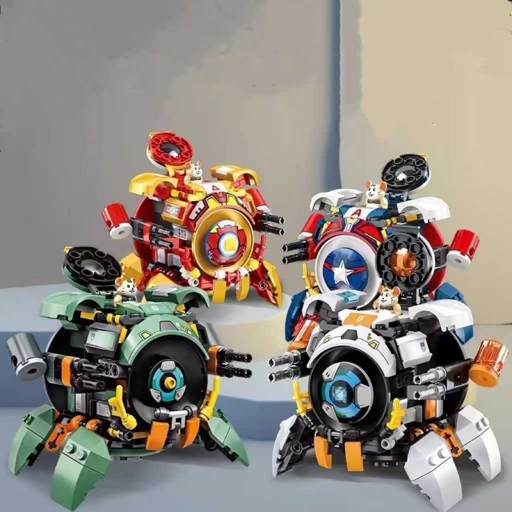 Assembly Overwatch Destruction Ball Hamster Deformation Mecha Assembly Building Block Model Toy