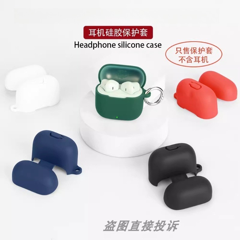 Stock ReadyCase สําหรับ OPPO Enco Buds 3 หูฟังซิลิโคนสีทึบปกอ่อนพร้อมตะขอ