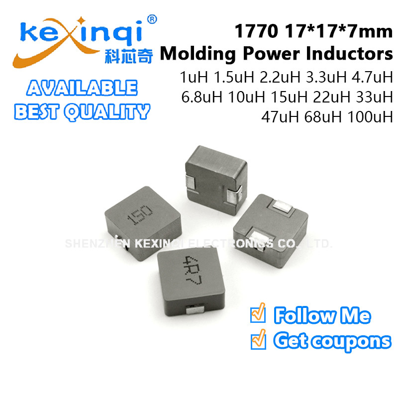 (10 ชิ้น) 1770 SMD Moulding Power Inductors 1uH 1.5uH 2.2uH 3.3uH 4.7uH 6.8uH 10uH 15uH 22uH 33uH 47