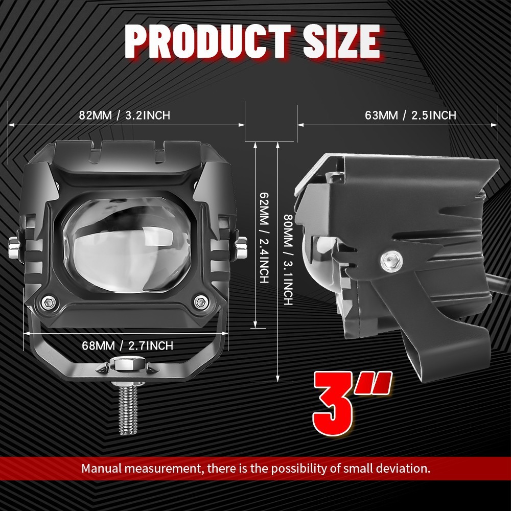 ไฟสปอร์ตไลท์ led Car สปอร์ตไลท์ มอเตอร์ไซค์สปอร์ตไลท์ไฟledติดรถยนต์ ไฟสปอร์ตไลท์มอเตอร์ไซค์ ไฟหน้ารถยนต์ LED - รูปที่ 3