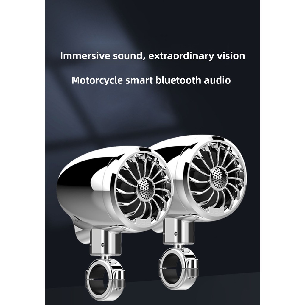 รถจักรยานยนต์บลูทูธสเตอริโอ/IP66/ไฟเลี้ยว LED/AUX/USB/5.1 บลูทูธ/FM