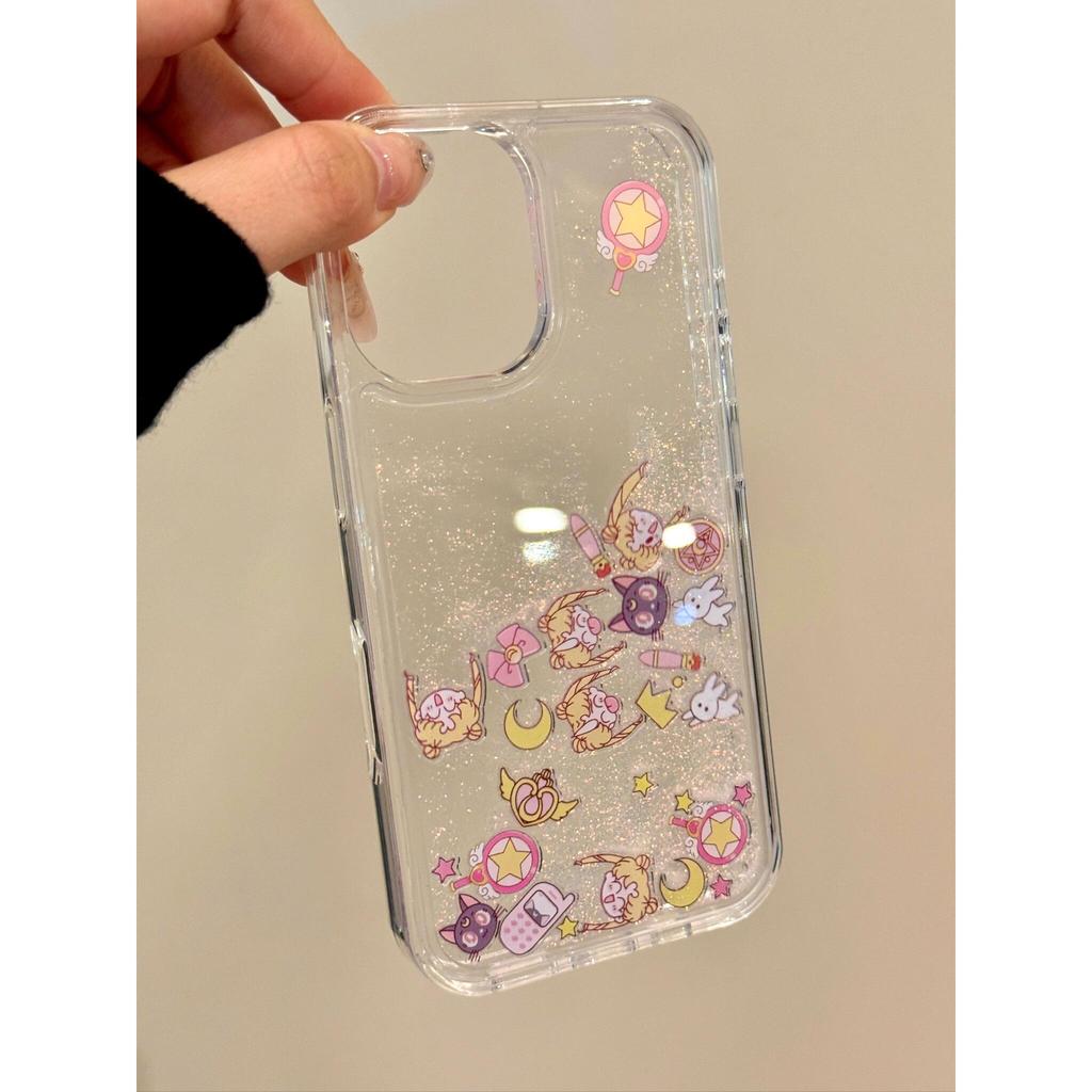 Sidos ญี่ปุ่นสาวสวย Black Cat Glitter เหมาะสําหรับ ihone16promax Apple 15pro เคสโทรศัพท์ 14 สไตล์ใหม