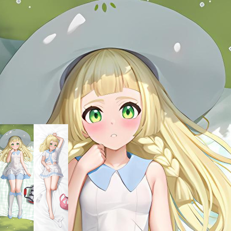 Pokémon Pokémon Lillie DIY อะนิเมะปลอกหมอนเต็มสาวการ์ตูนมิติ Otaku ตกแต่งปลอกหมอนขนาดใหญ่
