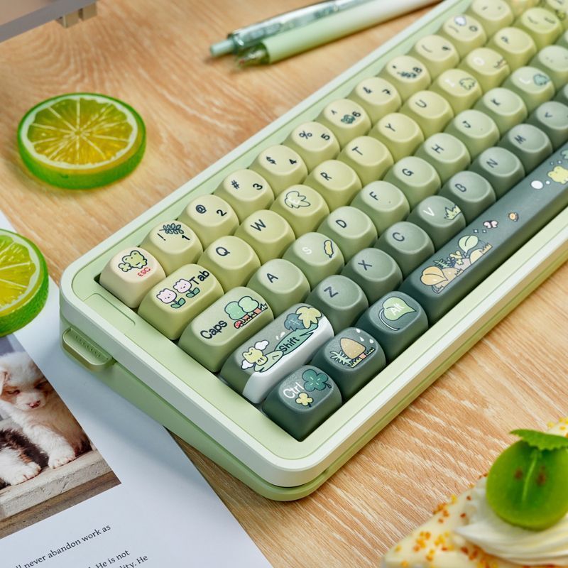 กบน้อย MOA Profle Keycaps 130 คีย์ Dye Sublimation PBT Keycaps สําหรับ MX Switches คีย์บอร์ดเครื่องก