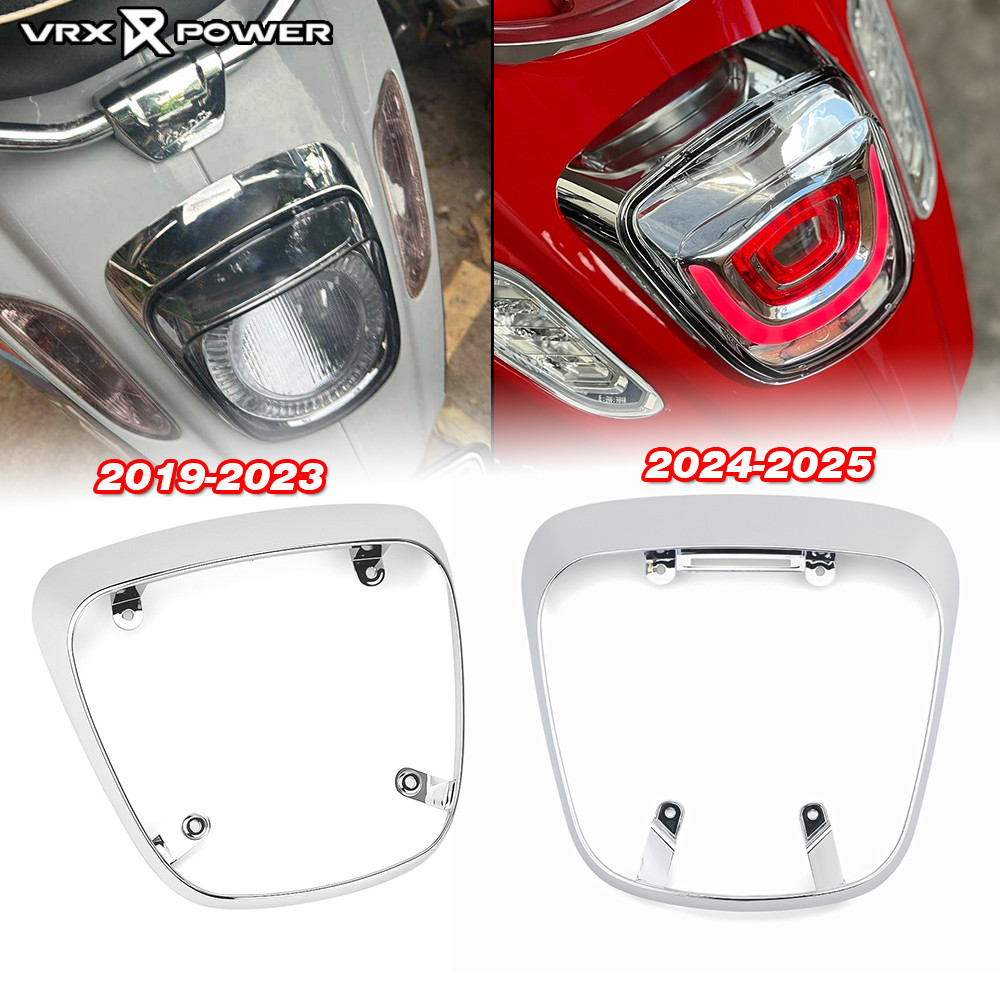 กรอบ​ไฟท้าย​ สีโครเมียมสําหรับ Vespa Sprint Primavera 150 2019-2024 tech 2025 ฝาครอบไฟท้าย