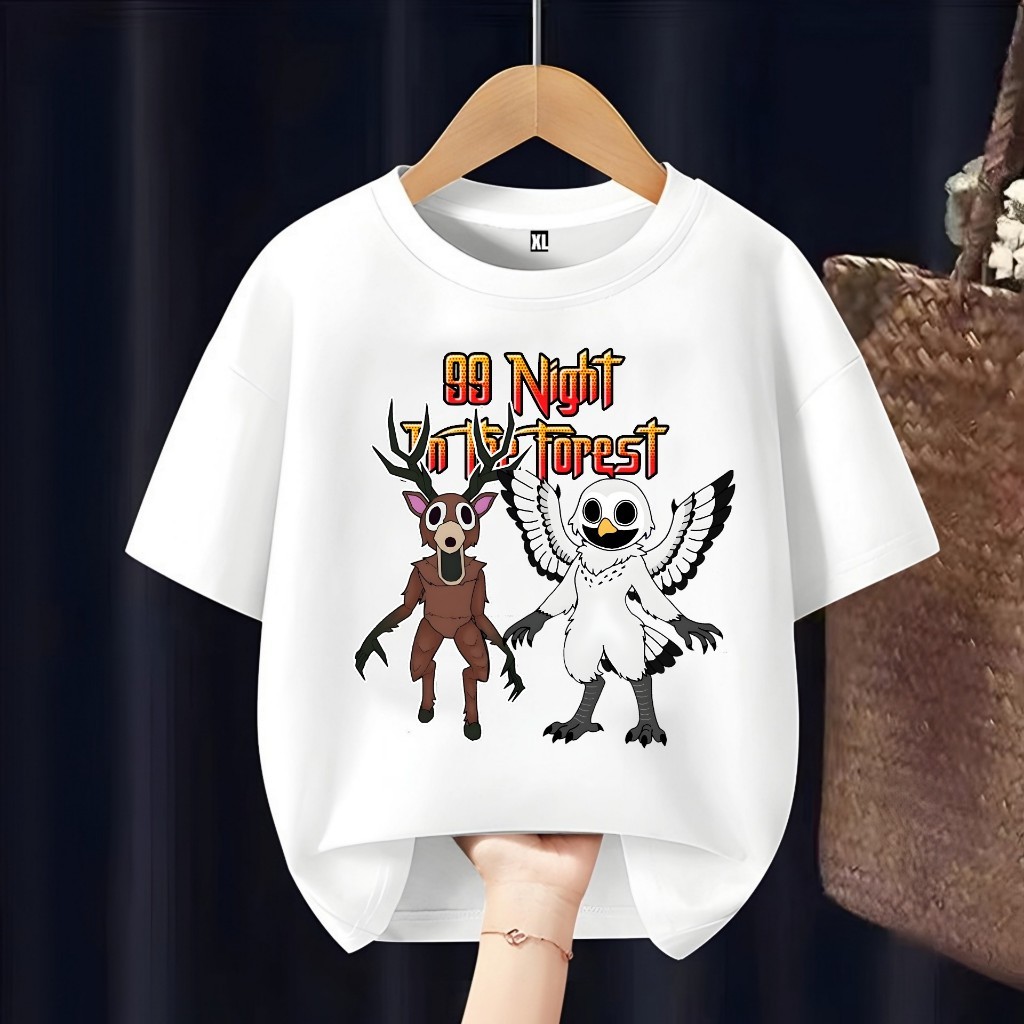 เสื้อยืด 99 NIGHTS IN THE FOREST THE DEER VS THE OWL CHILDRENS เสื้อยืดฟรี CUSTOM NAME S-5XL