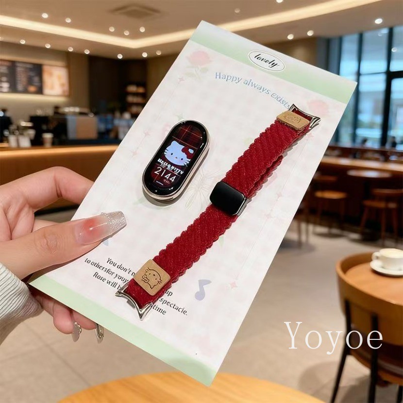 ใหม่หัวเข็มขัดแม่เหล็กผ้าลูกฟูกเหมาะสําหรับ เสี่ยวหมี่ ไมล์ วงดนตรี 11 10 9 8 7 6 5 4 สายสําหรับ เรดมี่ ดู 6 5 4 สายรัดข้อมือ