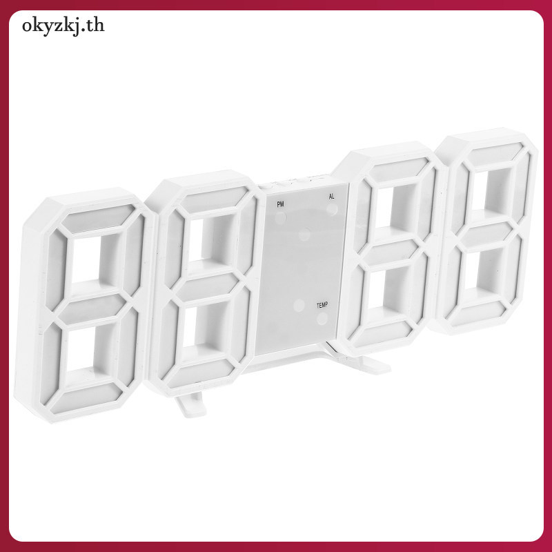 3 D Clock Alarm Tabletop 3D LED Desk Number Time okyzkj