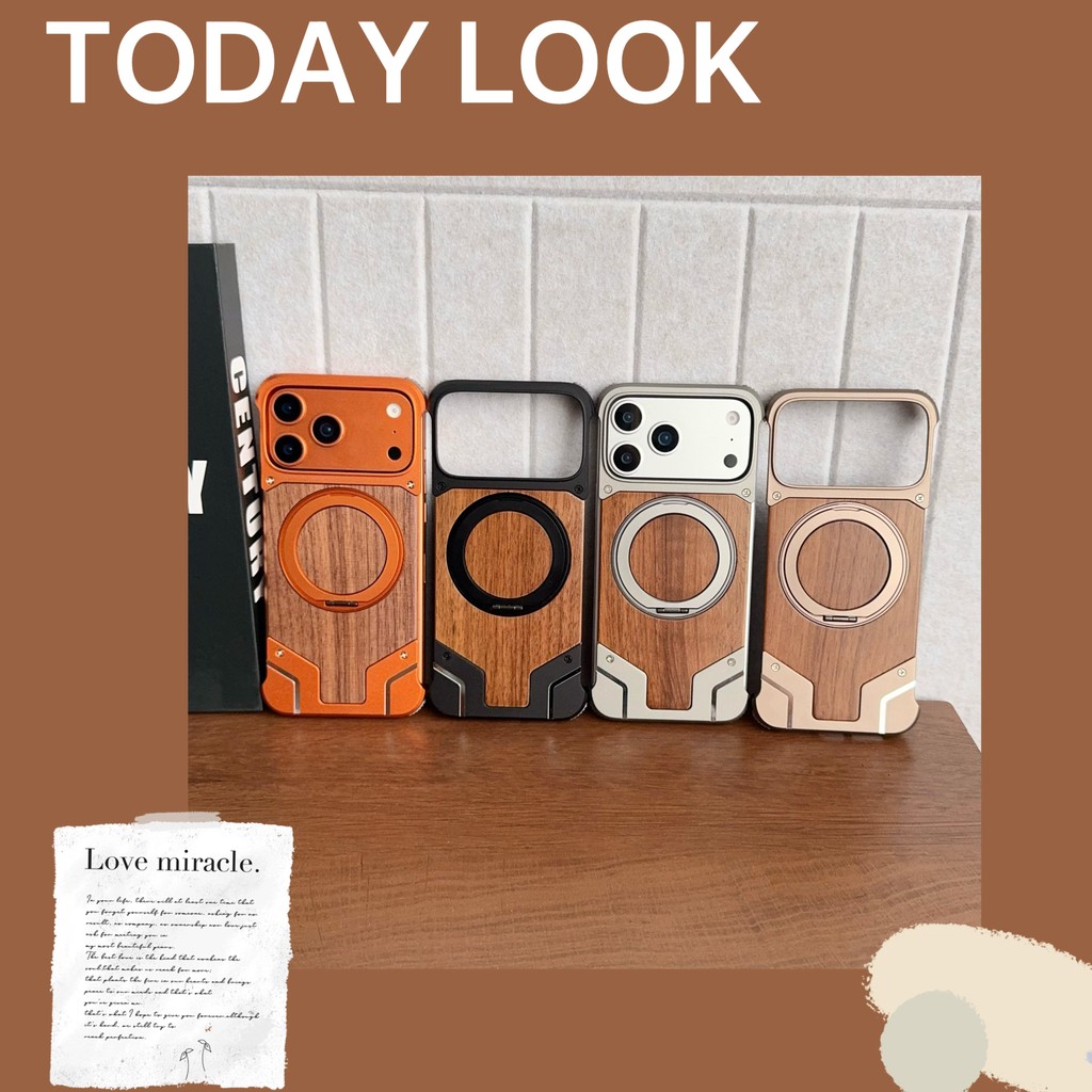 อลูมิเนียมอัลลอยด์หรูหราไร้ขอบ360°Magnetic Bracket เคสโทรศัพท์สําหรับ iphone 15 16 17 Pro Max Warfra