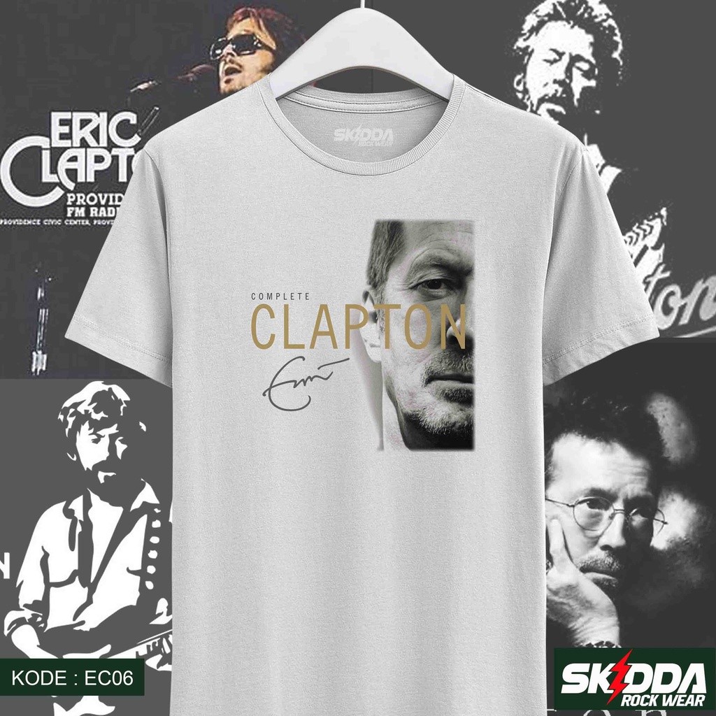เสื้อยืดวง ERIC CLAPTON – สมบูรณ์ - สีขาวระดับพรีเมียม NSA