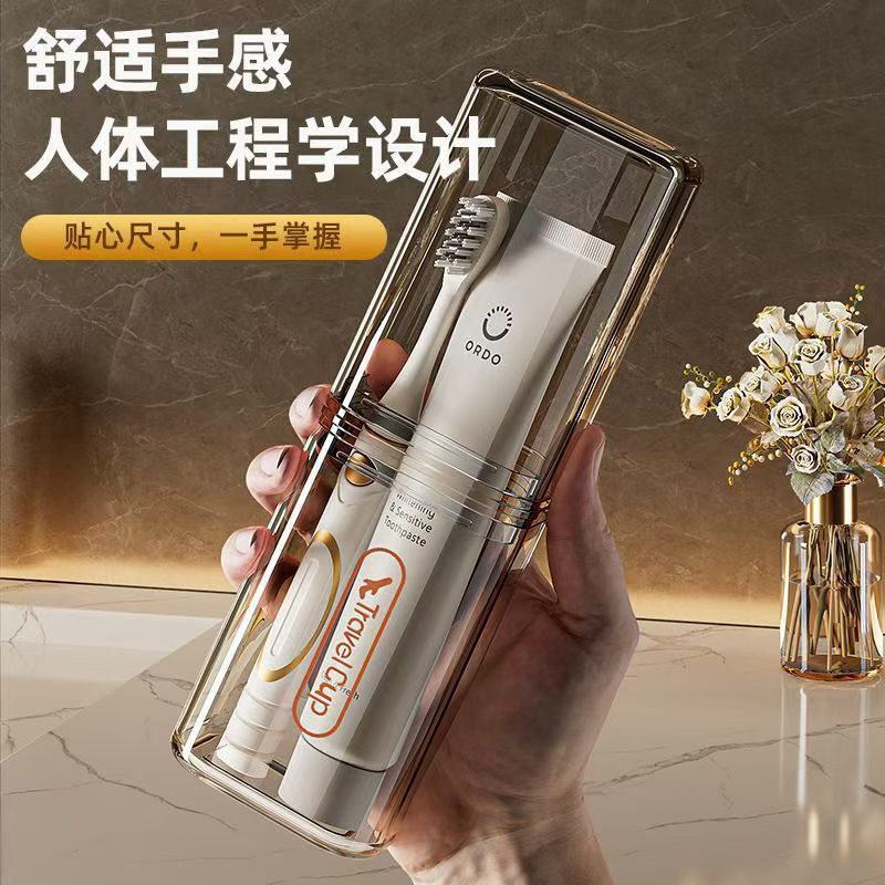 Premium Selection#High-Quality Toothbrush and Cup Combo 2-in-1 Travel Toothbrush Home Business Trip 