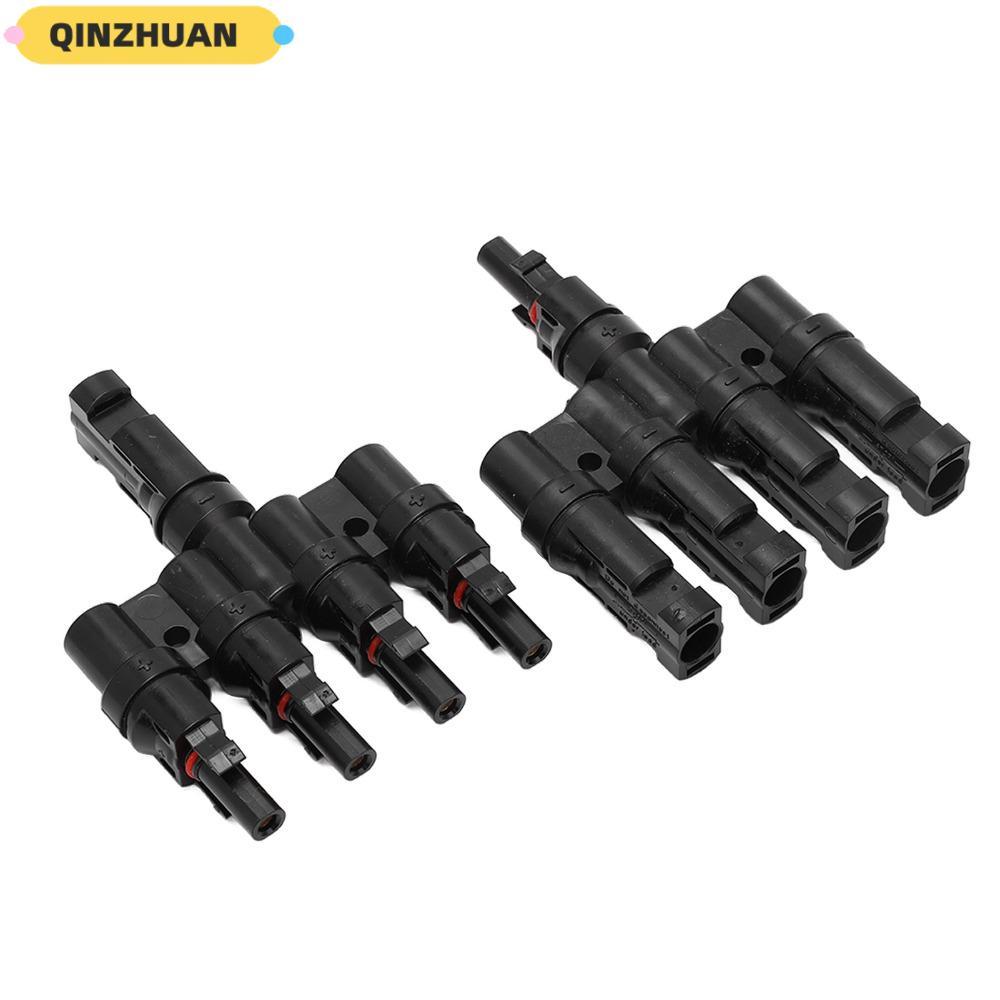 QINZHUAN 2PCS แผงเชื่อมต่อ,ทนต่ออุณหภูมิสูง 1000V DC 30A T สาขาเชื่อมต่อ, 1 ถึง 4 สภาพอากาศความต้านท