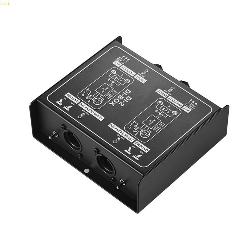 Infi Passive DI Box Direct กล่องฉีดเสียงต่ํากีตาร์เบส ChannelConverter
