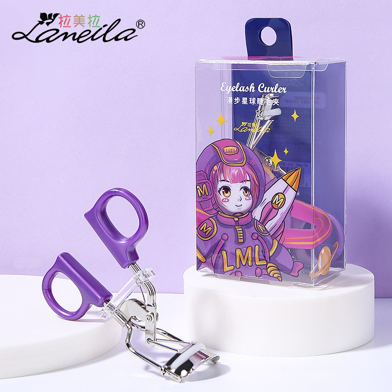 ขายร้อน [ราคาขายส่ง] Lameela Walking Planet Eyelash Curler สแตนเลส One-time Shaping ที่ดัดขนตาบางส่ว